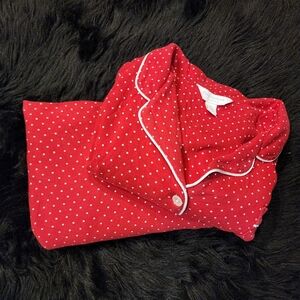 Charter Club Plus Size Pajama Set Red and White Polka-dot Women's Size XL